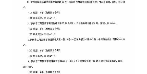 泸州昊成实业有限责任公司第二十二批次招商公告