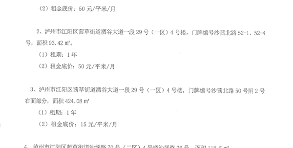 泸州昊成实业有限责任公司第二十九批次招商公告